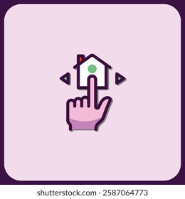 Interactive House Selection Interface Design Icon