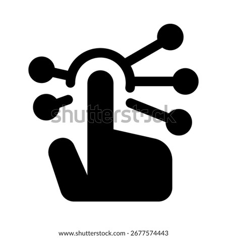 Interactive icon. gesture, touch, click, digital, user, responsive, control, interface, engage. Vector Icon Illustration