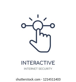 Interactive icon. Interactive linear symbol design from Internet security collection. Simple outline element vector illustration on white background.