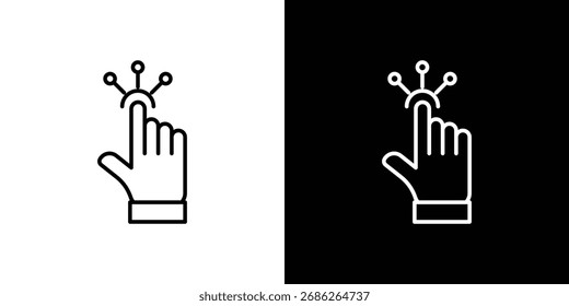 Ícone interativo designs de vetor de logotipo. ícone definido em traçados pretos e brancos