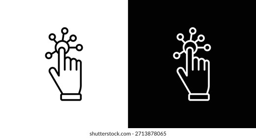 Pictograma de contorno de ícone interativo isolado em branco. Forma de Ícone de Vetor.