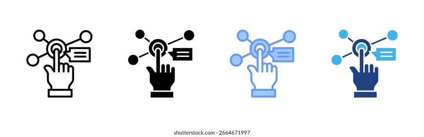 Interactive icon set multiple style collection