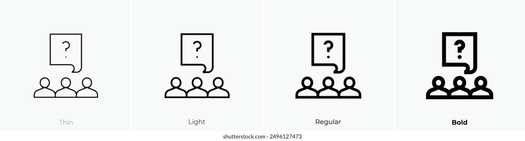 interactive icon. Thin, Light Regular And Bold style design isolated on white background