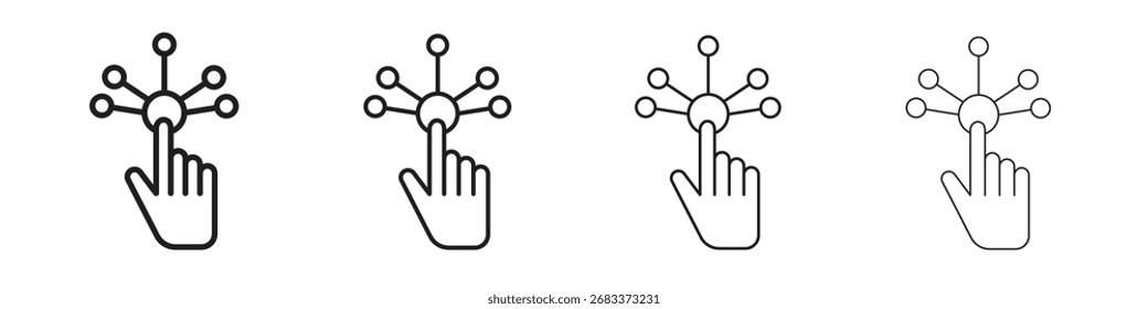 Interactive icon vector graphics. black style vector icons