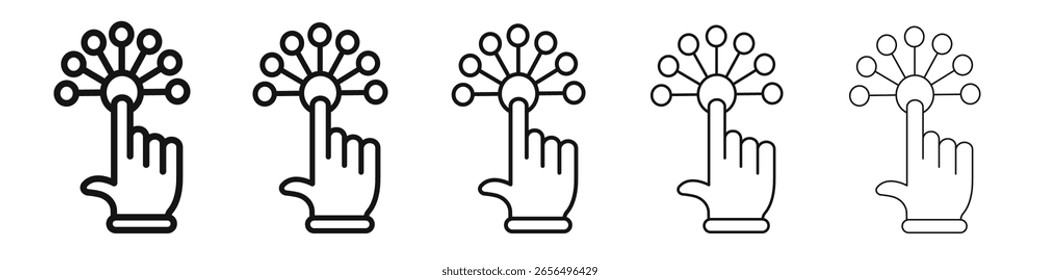 Interactive icon vector outline set illustration sign