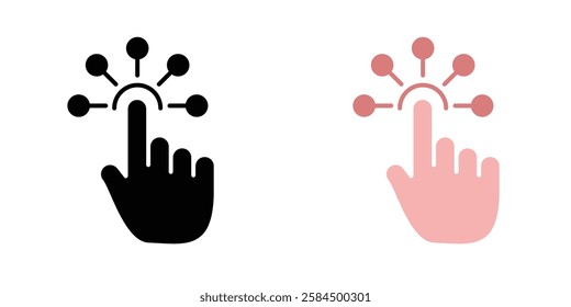 Interactive icons pack in black and colored version