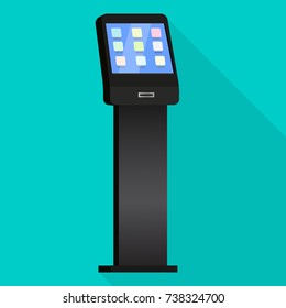 interactive information digital kiosk advertising display touchscreen vector with shadow