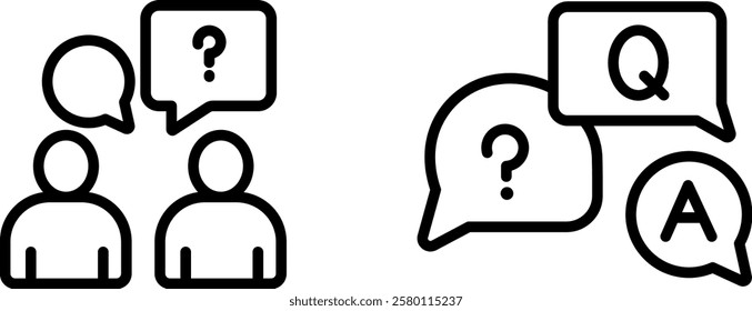  Interactive and Informative Question and Answer Icon for Inquiries, Learning, and Support