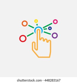 interactive interface line icon, color outline vector illustration, linear pictogram isolated on white