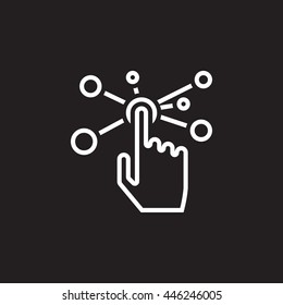 interactive interface line icon, outline vector illustration, linear pictogram isolated on black