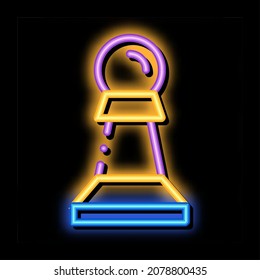 Interactive Kids Game Chess neon light sign vector. Glowing bright icon transparent symbol illustration