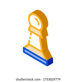 Interactive Kids Game Chess vector isometric sign. color isolated symbol illustration