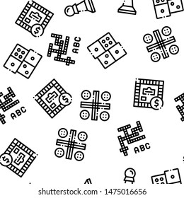 Interactive Kids Games Seamless Pattern Vector. Illustrations
