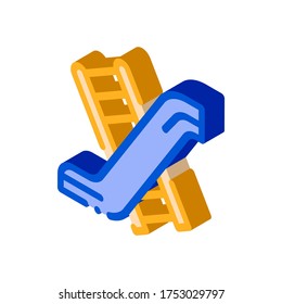 Interactive Kids Playground Slide vector isometric sign. color isolated symbol illustration