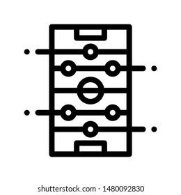 Interactive Kids Table Football Vector Sign Icon Thin line. Illustration