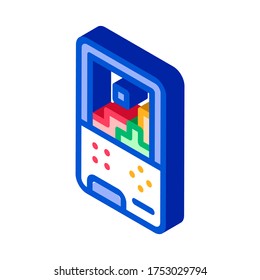 Interactive Kids Video Game vector isometric sign. color isolated symbol illustration