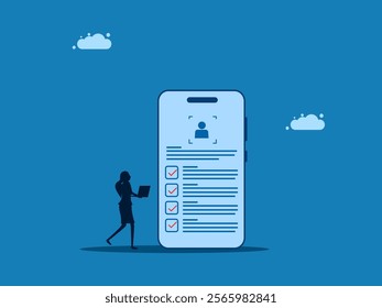 Interactive KYC, Customer Compliance and Digital On Screen Security Interface, Identity Verification. vector