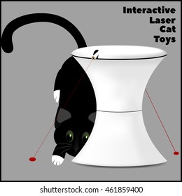 interactive laser toy for cats and a cat playing with a laser