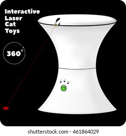 interactive laser toy for cats with green button and indicators