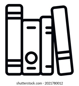 Interactive learning book stack icon. Outline interactive learning book stack vector icon for web design isolated on white background