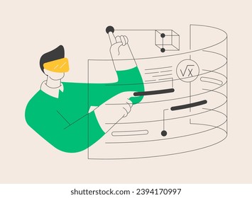 Interactive learning experience abstract concept vector illustration. E-learning platform software, social networking, online content, homeschooling in covid-2019 quarantine abstract metaphor.