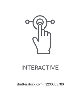 Interactive linear icon. Modern outline Interactive logo concept on white background from Internet Security and Networking collection. Suitable for use on web apps, mobile apps and print media.