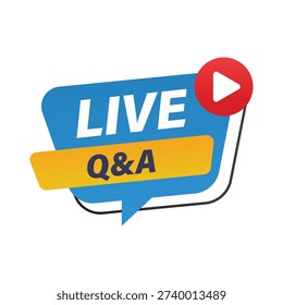 interactive live q and a session badge for virtual webinar audience engagement and online expert interview broadcasting