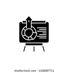 Interactive marketing presentation black icon concept. Interactive marketing presentation flat  vector symbol, sign, illustration.