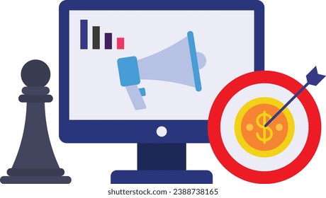 Interactive Marketing Tactics  Concept, Internet Advertising Assessment Vector Icon Design, Business Strategy Symbol, Marketing plan Sign, administration and operational management Stock illustration