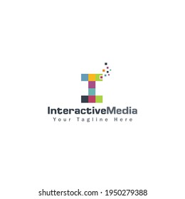 Ilustración del diseño del logotipo de medios interactivos