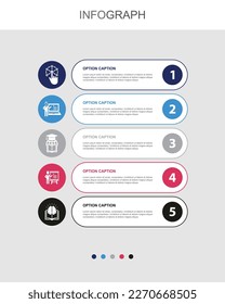 interactive, online teacher, global education, seminar, knowledge, icons Infographic design layout template. Creative presentation concept with 5 steps