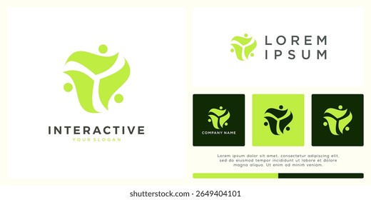 Interactive people logo design template