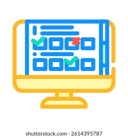 interactive quiz education platform color icon vector. interactive quiz education platform sign. isolated symbol illustration