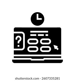 interactive quiz education platform glyph icon vector. interactive quiz education platform sign. isolated symbol illustration