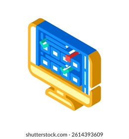 interactive quiz education platform isometric icon vector. interactive quiz education platform sign. isolated symbol illustration