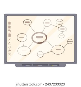 Interactive scheme board icon cartoon vector. Smart digital. Computer multimedia