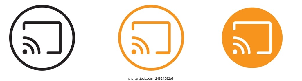 Icono interactivo de fundición de pantalla para Tecnología y presentaciones Gráficos ideales para representar el uso compartido de pantalla y presentaciones digitales