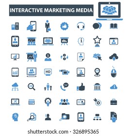 iconos de medios de tecnología interactiva