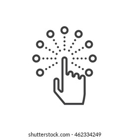 Interactive Touch Screen Interface Line Icon