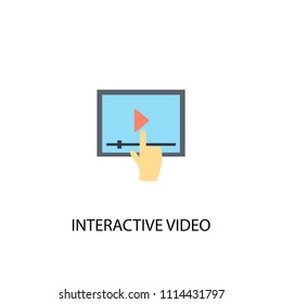 Interactive Video concept flat icon. Simple element illustration. Interactive Video concept symbol flat design from Augmented reality set. Can be used for presentation and video design