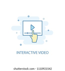 Interactive Video concept trendy icon. Simple line, colored illustration. Interactive Video concept symbol flat design from Augmented reality set. Can be used for UI/UX