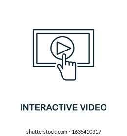 Interactive Video icon from augmented reality collection. Simple line element Interactive Video symbol for templates, web design and infographics