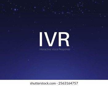 Interactive Voice Response. Automates customer interactions through voice prompts, option menu, speech recognition. Enhancing efficiency and providing seamless support. IVR logo in blue sky background