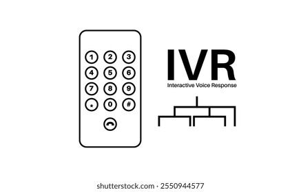 Concepto de respuesta de voz interactiva. Automatiza las interacciones del Cliente a través de Instrucciones de voz, menú de opciones y reconocimiento de voz. Aumentar la eficacia y proporcionar una Asistencia sin fisuras. ILUSTRACIÓN VECTORIAL IVR