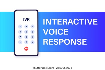 Interactive Voice Response concept. Automates customer interactions through voice prompts, option menu, speech recognition. Enhancing efficiency and providing seamless support. IVR vector illustration