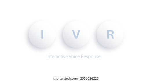Interactive Voice Response concept. Automates customer interactions through voice prompts, option menu, speech recognition. Enhancing efficiency and providing seamless support. IVR logo in background
