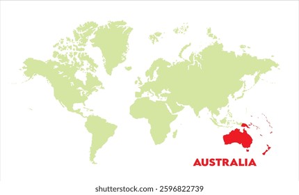 Interactive world map with Australia focus-15, Map of Australia, highlighted on the world map, Australia on the world map, Satellite view, Australia location on the globe.