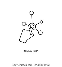 interactivity concept line icon. Simple element illustration. interactivity concept outline symbol design.