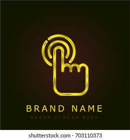 Interactivity golden metallic logo