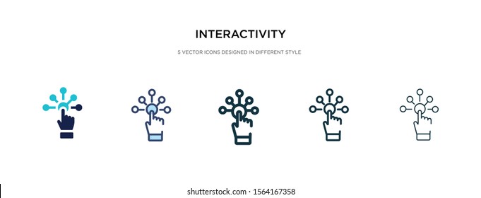 Interactivity Icon In Different Style Vector Illustration. Two Colored And Black Interactivity Vector Icons Designed In Filled, Outline, Line And Stroke Style Can Be Used For Web, Mobile, Ui